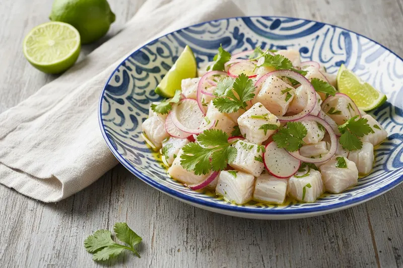 Ceviche tuoreesta kalasta