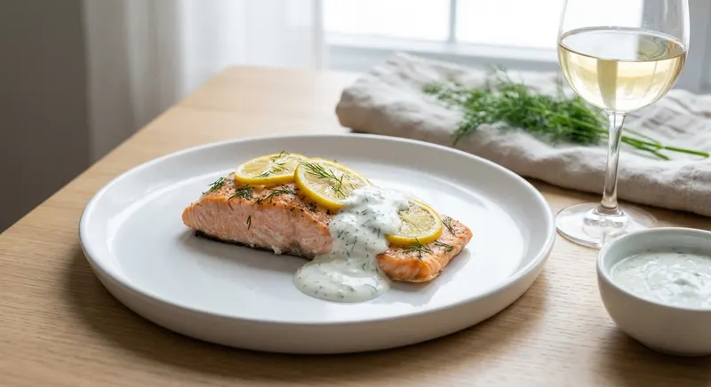 Sitruunainen lohi jogurttikastikkeella