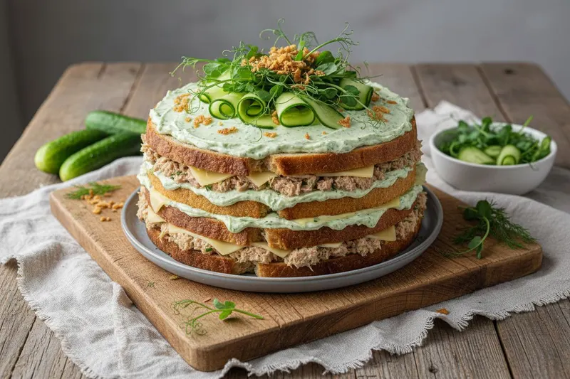 Tuna melt -voileipäkakku